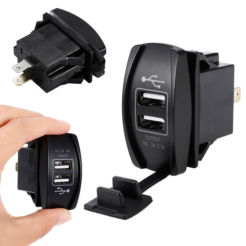 LED Waterproof Car for Charger Dual USB Port Auto Adapter Accessory For Apple iPhone