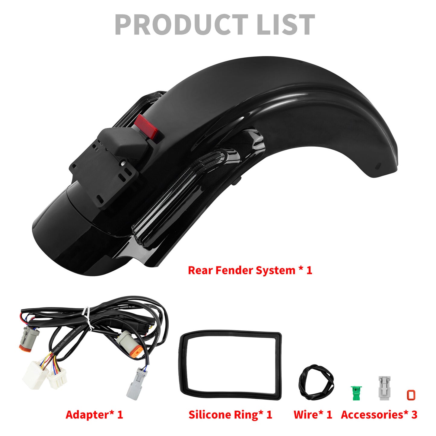 CVO Style LED Rear Fender System for Harley Touring Road Electra Glide 2009-2013