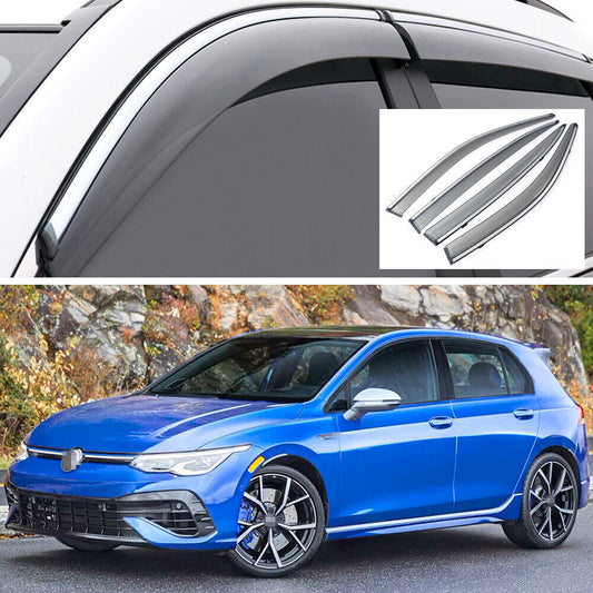 4X Window Deflector Visors Rain Guards Vent Shade for 22-2024 for VW for Golf R for Golf GTI