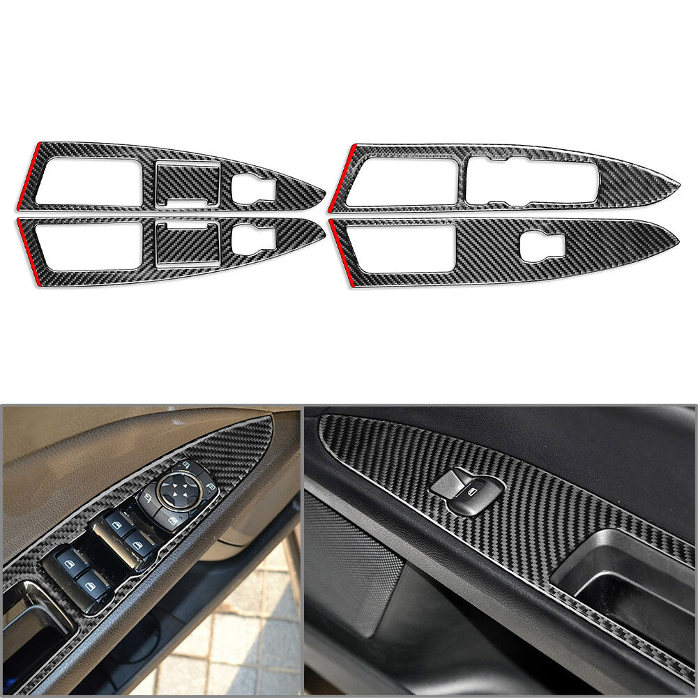 LHD 6 Pcs Window Lift Panel Switch Cover Trim for Ford Mondeo 2013-2017