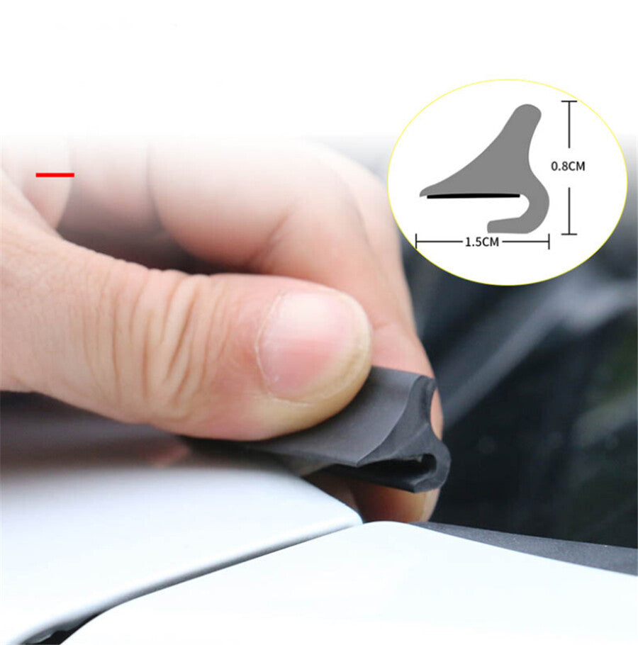 Rubber 1.8M Seal Strip Trim Weatherstrip Black For Car Front Windshield Panel