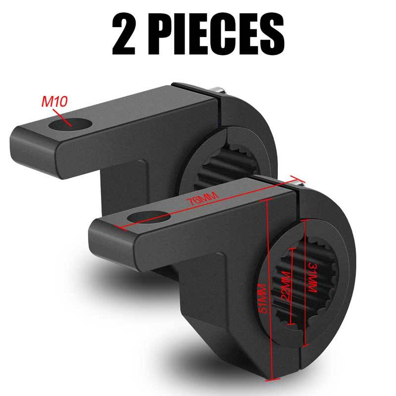 22-31mm Motorcycle Fork Clamp Mount Holder Headlight Fog Spot Light Bracket 2pcs