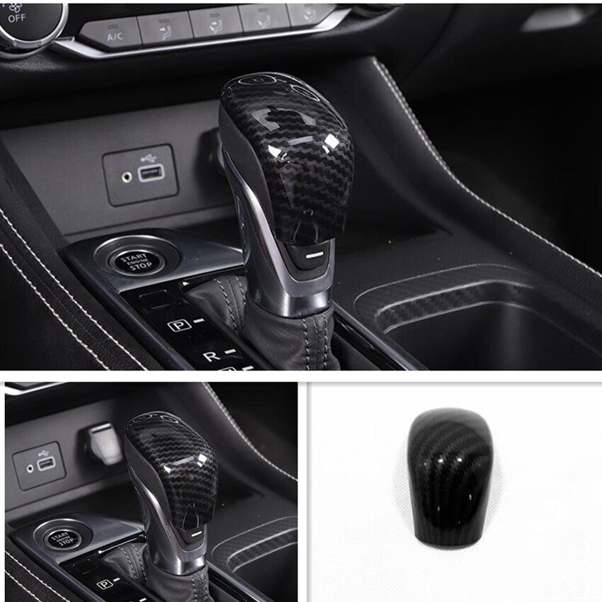 Carbon Fiber Style Gear Shift Knob Cover Trim 1pcs For Versa 2020 v