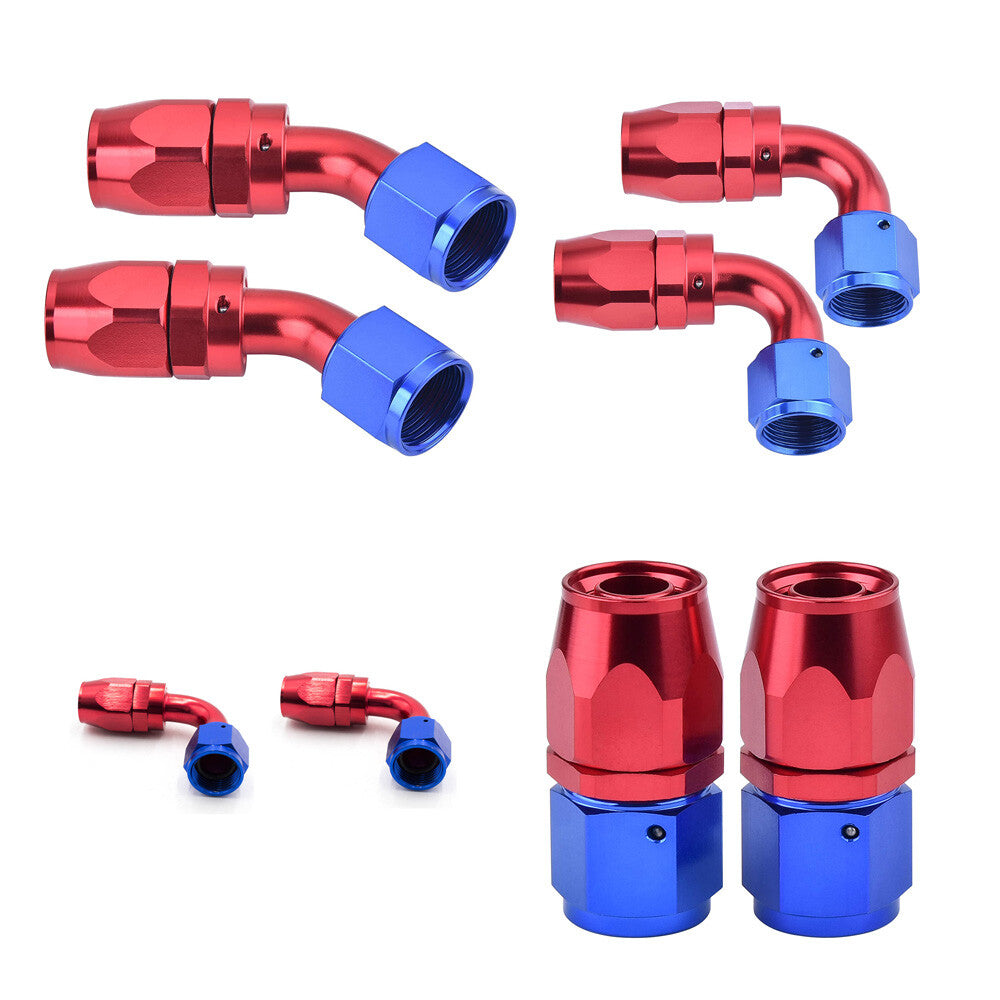 6AN 8AN 10AN Rotary Hose End Fittings 0/45/90/180¡ã Suitable for Braided CPE Fuel Lines (2 Pieces)