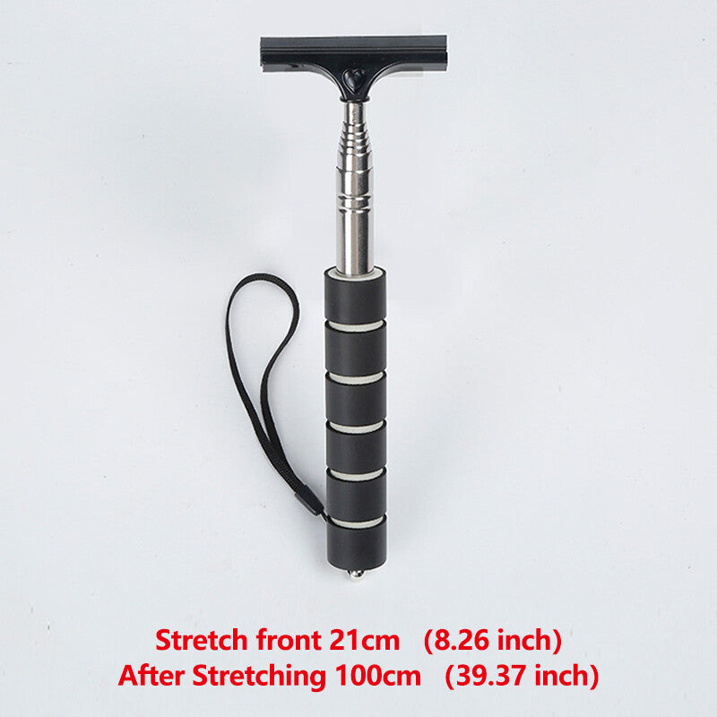 1Pc Telescopic Car Wiper Side Rearview Mirror Squeegee Water Removal Tool Black Q