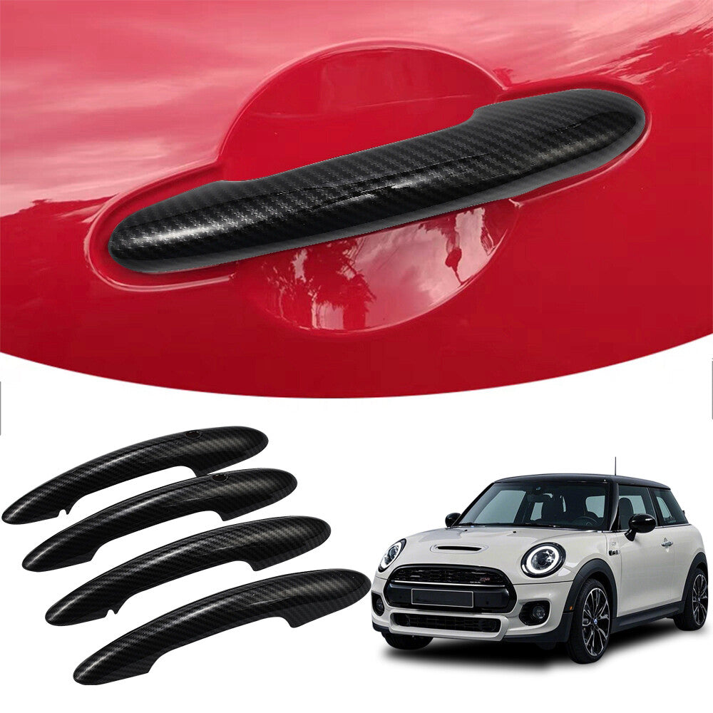 4xCarbon Fiber Color Car Door Handle Covers w/Hole for BMW for Mini F54 F55 F56 F60
