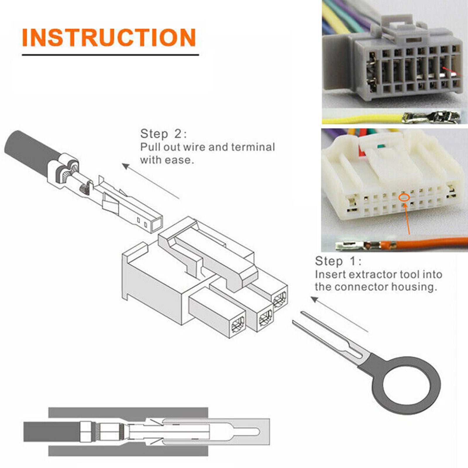 52-Piece Automotive Terminal Removal Tool Wire Plug Connector Pin Extractor Kit Q