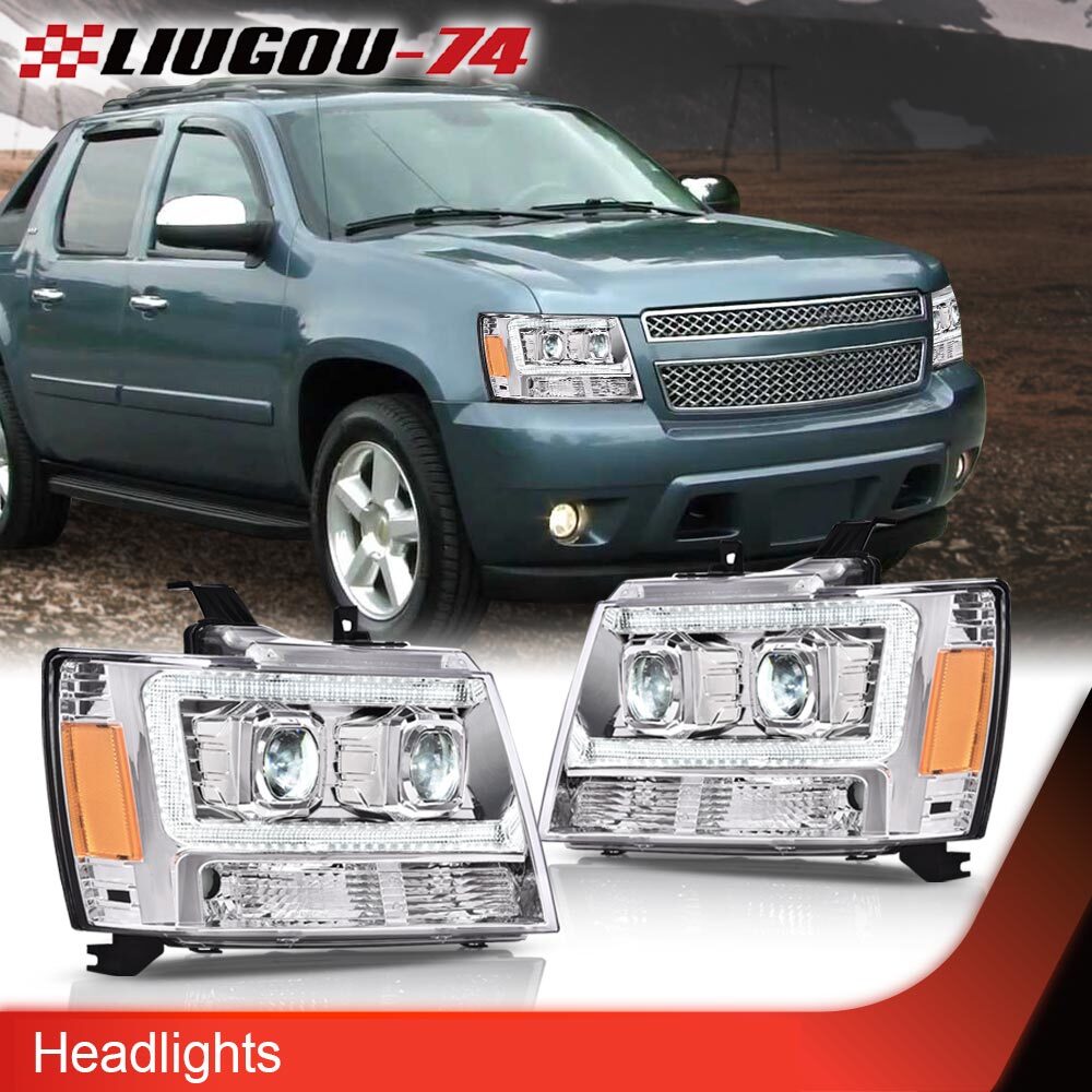 LED DRL+ turn signal headlights/amber corner lights suitable for 2007-2014 Tahoe/suburban vehicles.