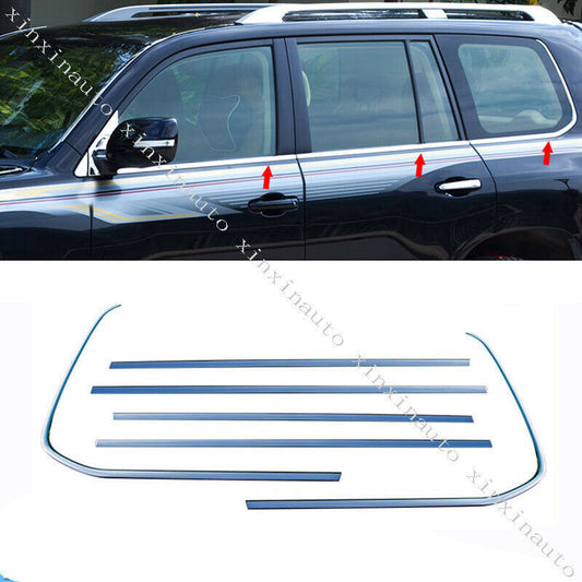 Stainless Car Bottom Window Frame Sill Trim for Toyota for Land Cruiser LC200 08-21