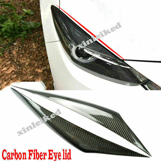for Mazda 3 Axela 2017-2018 Carbon Fiber Front Headlight Protector Cover Trims