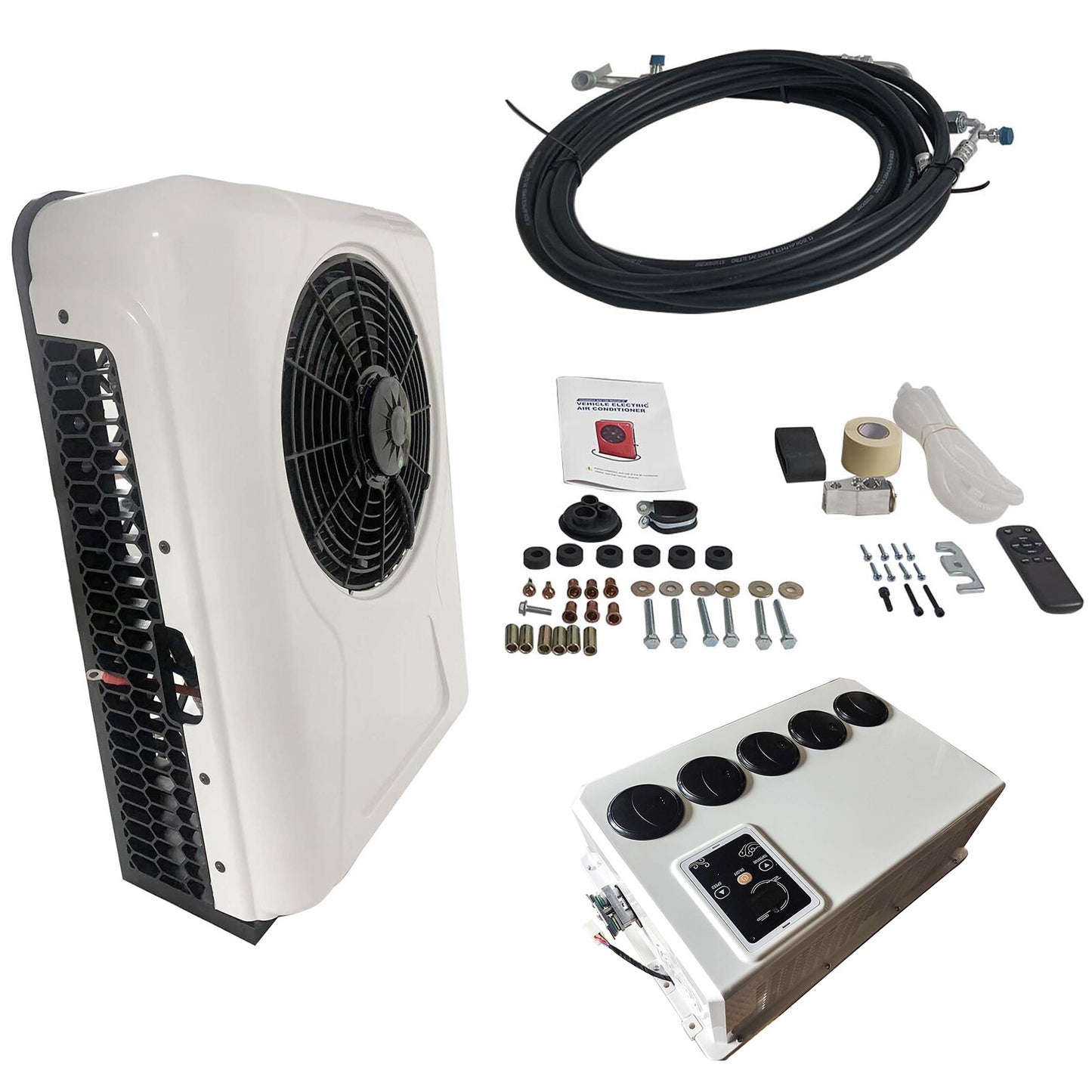 Air Conditioning Kit for Semi Trucks Bus RV Caravan 60A-80A 12V 12BTU Cooling
