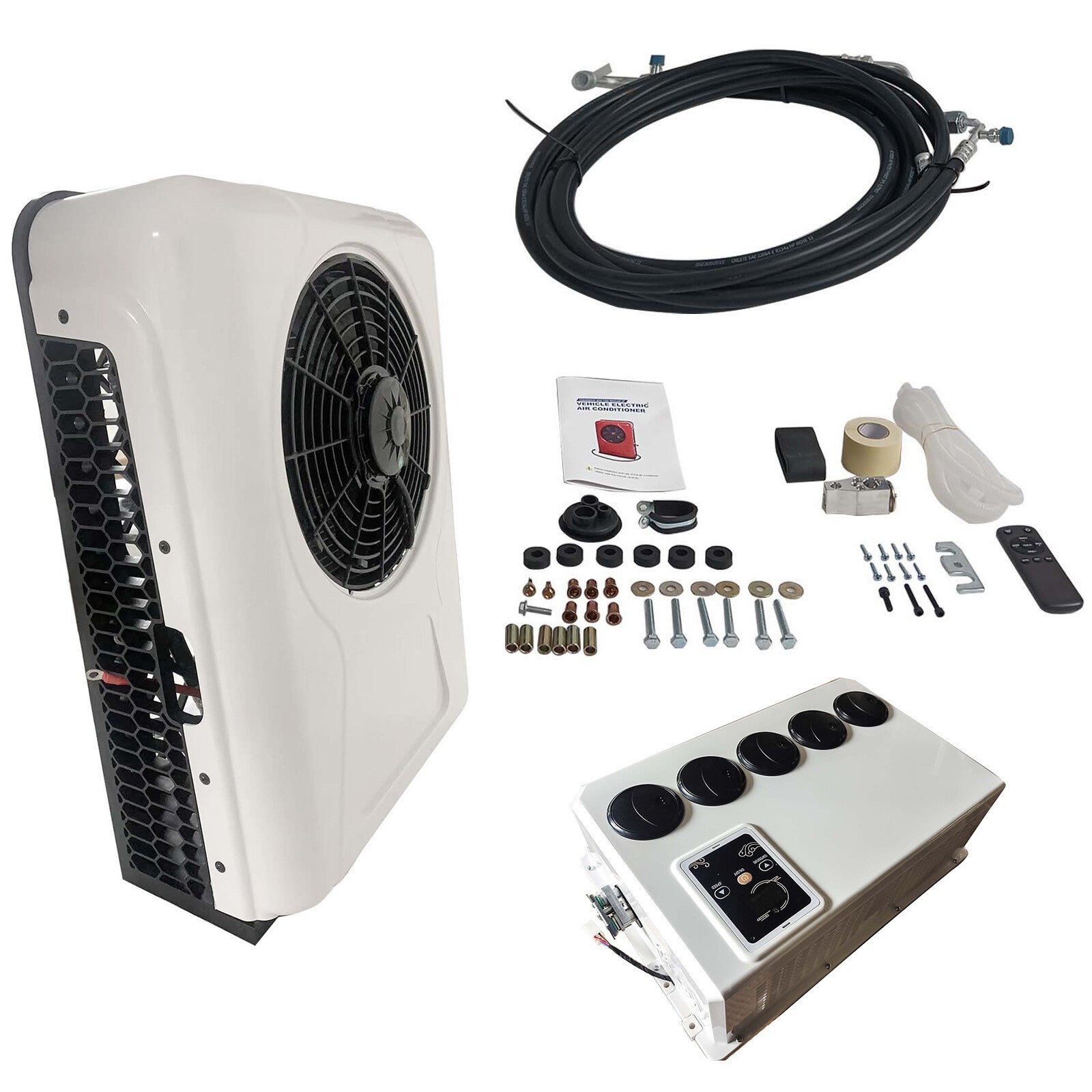 Air Conditioning Kit for Semi Trucks Bus RV Caravan 60A-80A 12V 12BTU Cooling