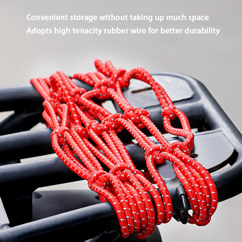 40*40CM Upgraded Reflective Motorcycle Elasticated Luggage Cargo Net Yellow Q