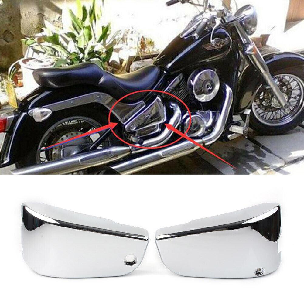 2x Chrome Battery Side Fairing Cover for Kawasaki Vulcan VN1500 Classic Nomad