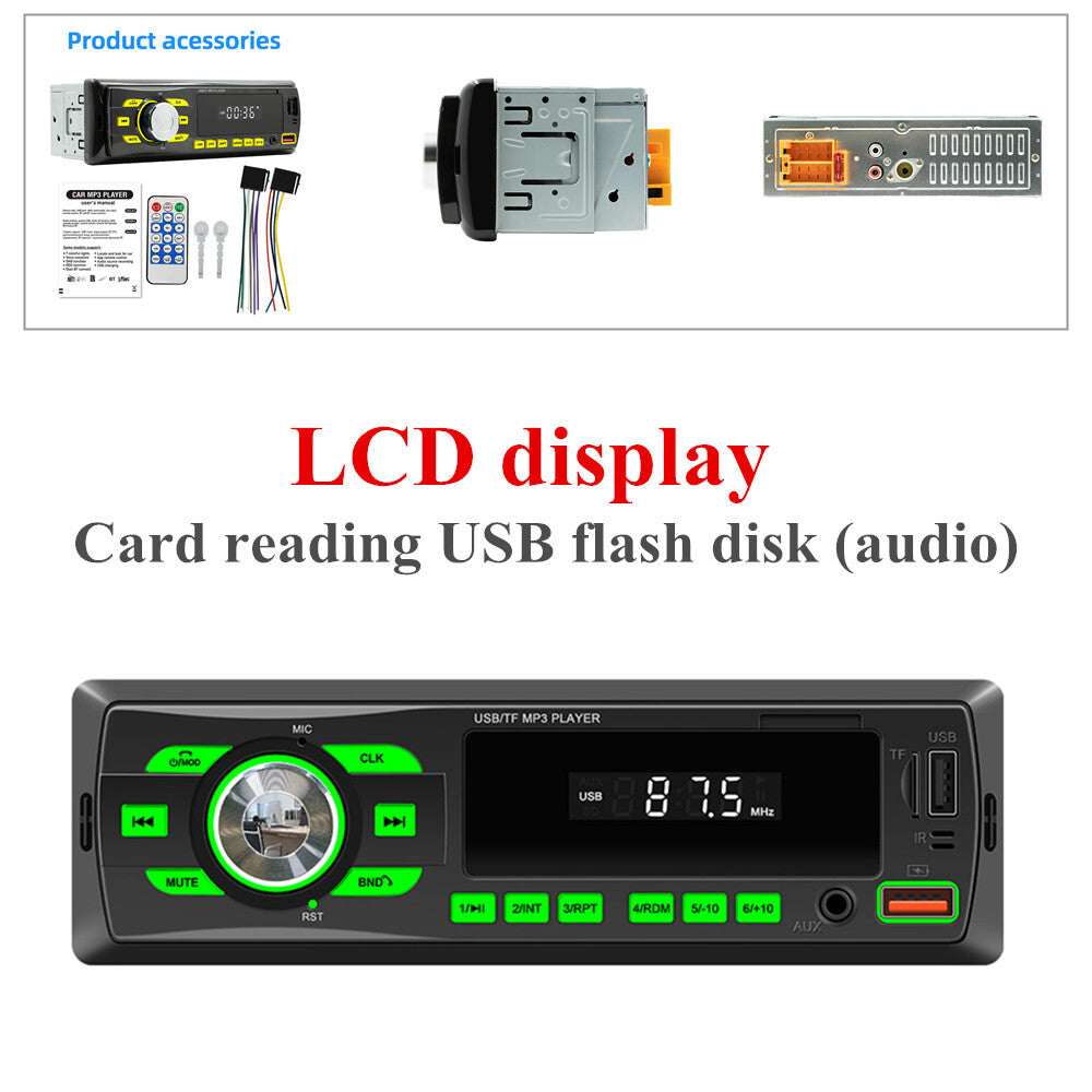 12V 1DIN Car MP3 Player, FM Radio, Stereo, Bluetooth, USB, AUX, TF Card, Voice Assistant ×1 n