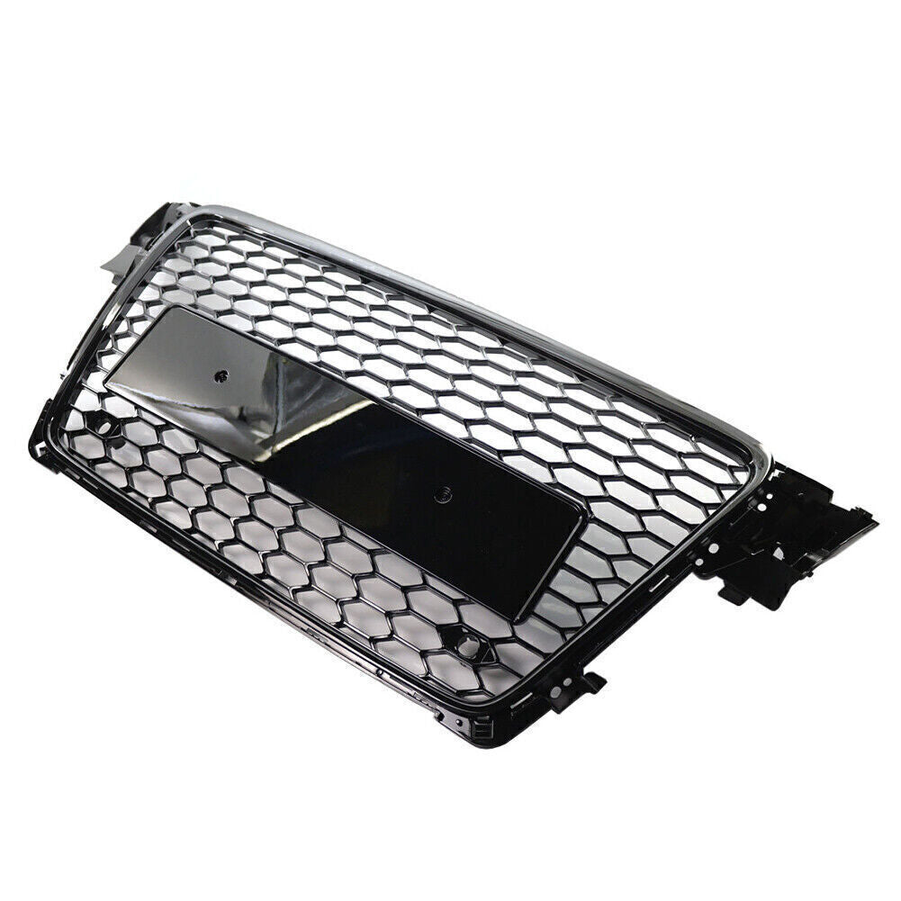 Front RS Honeycomb Mesh Hood Bumper Grill Grille Cover for Audi A4 B8 2009-2012