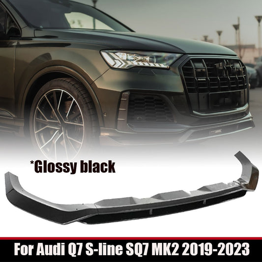 GT Style Front Bumper Lip Kits for Audi Q7 S-line SQ7 MK2 2019-2023 Glossy Black Q