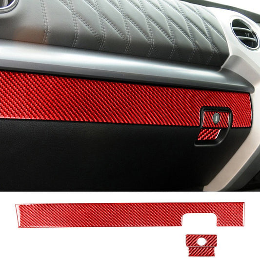 3¡ÁRed Carbon Fiber for Co -pilot Glove Box Panel Trim for T@yota Tundr@ 2014-2021 RHD