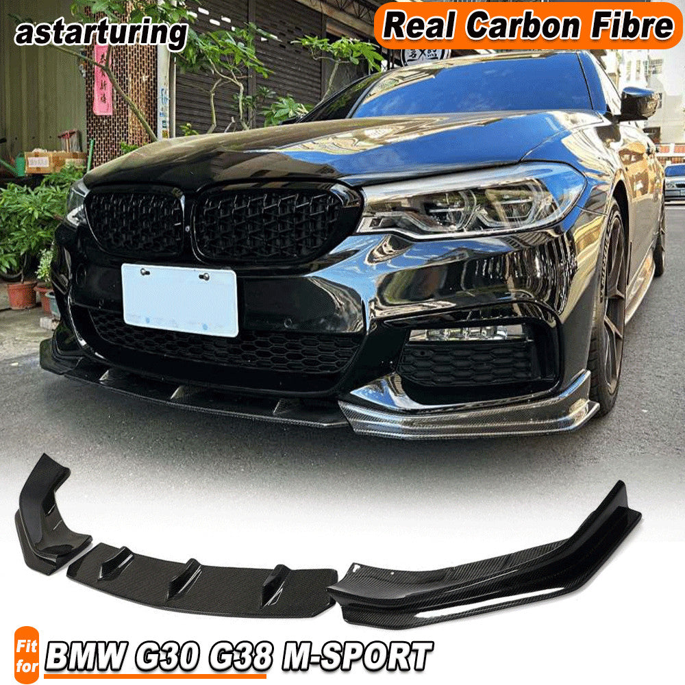 Real Carbon Fiber Front Bumper Lip Spoiler for BMW 5Series G30 G38 M-SPORT 17-20
