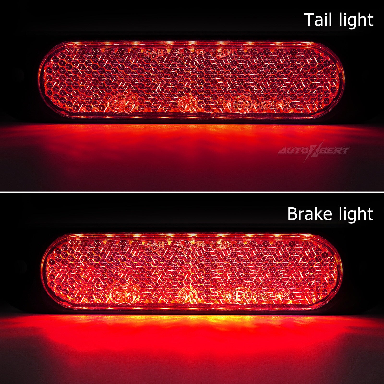 Pair LED Red Tail Brake Light Reflector 12V 24V Motorcycle ATV Fog Lamp Off Road