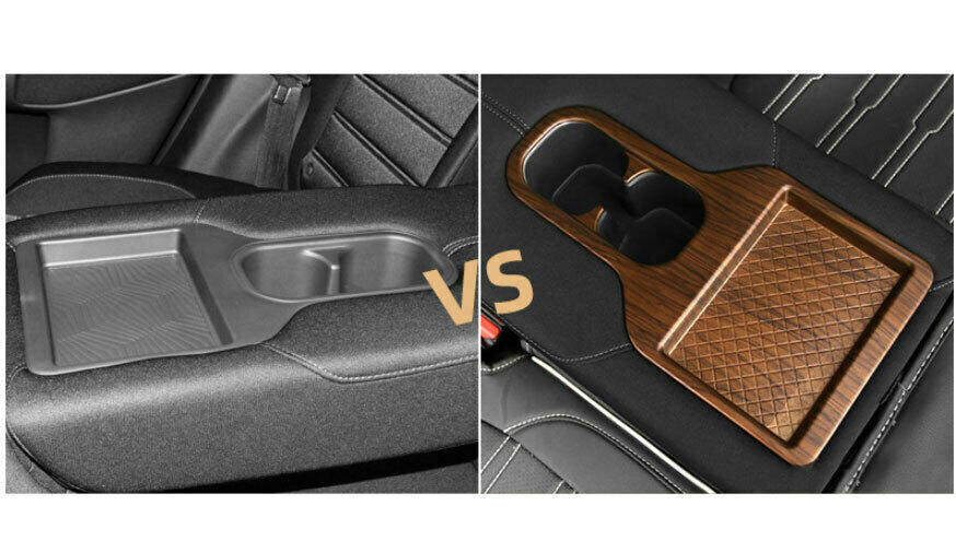 Rear Water Cup Holder Panel Trim for Honda CR-V CRV 2017-2022 Matte Peach Wood