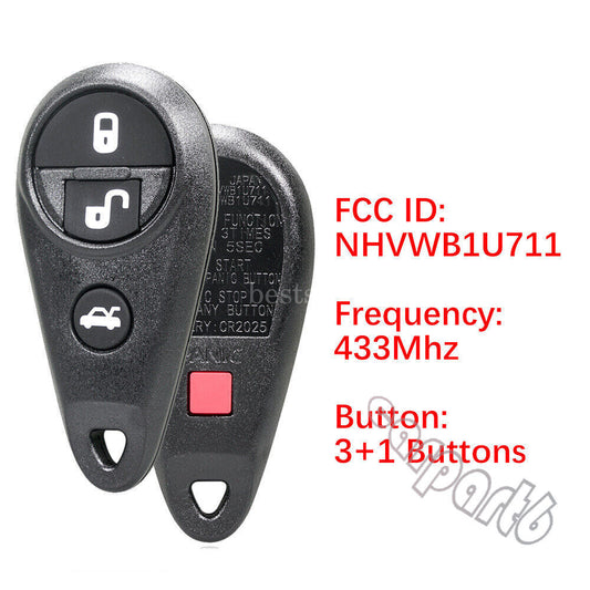 Remote Keyless Entry Key Fob NHVWB1U711 For 2009 2010 for Subaru Forester Impreza Q