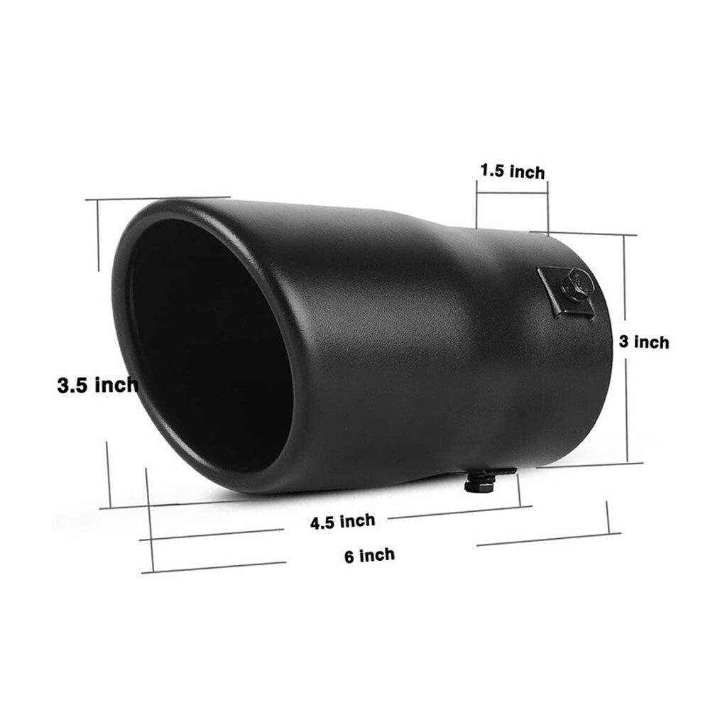 Car Rear Tail Throat Double Liner Exhaust Muffler Tip Stainless Steel Pipe Chrom Q