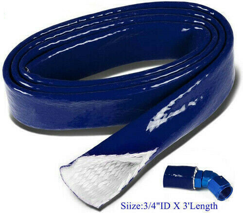 Heat Shielded Fire Thermo Armor Fire Sleeve Silicone Coated Fiberglass 3.3 ft