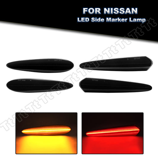 4x For 00-03 for Maxima LED Front/Rear Bumper Side Marker Lights Smoked - v