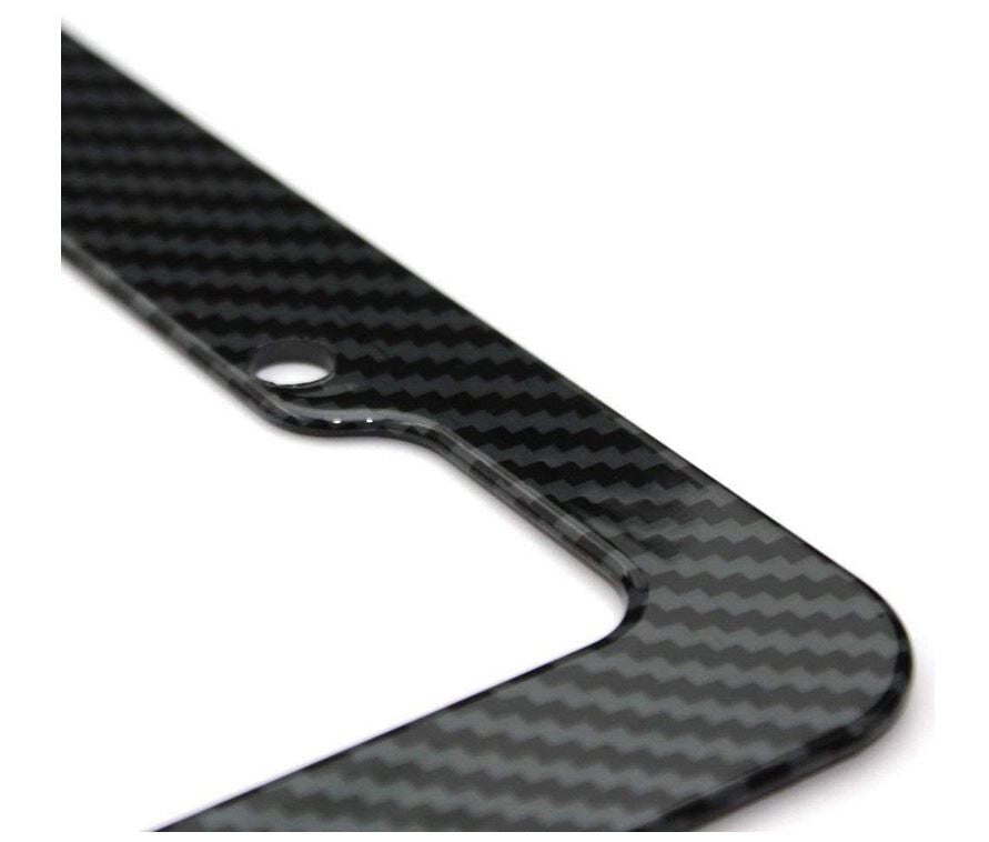 Car License Plate Frame Cover Hood Cap Rear Boot Slim Black Carbon for Ram - v