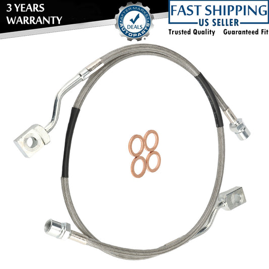 2x 89370 extended front steel brake cables suitable for Silverado for Sierra 1500 (2007-2019) Q