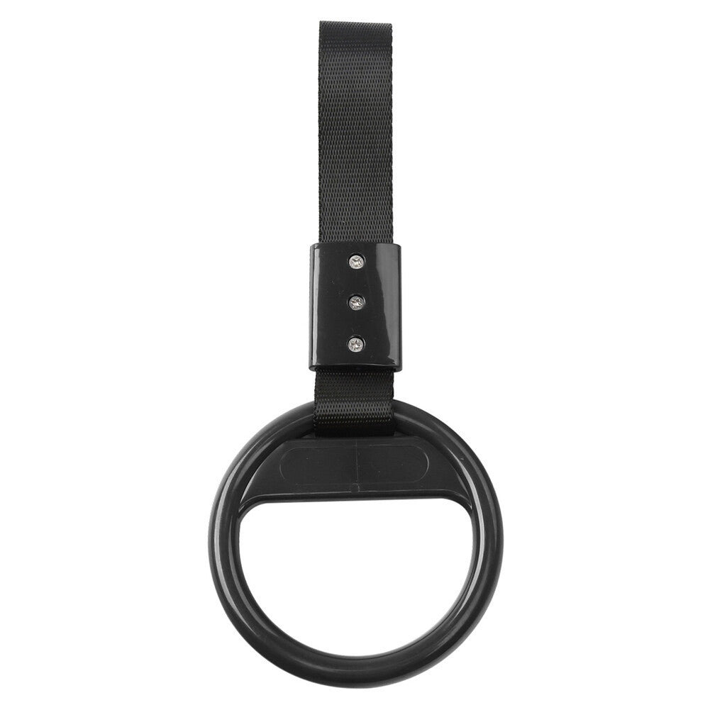 1Pcs Black Round Ring Train Bus Handle Hand Strap Drift Charm Ring Tools For Car