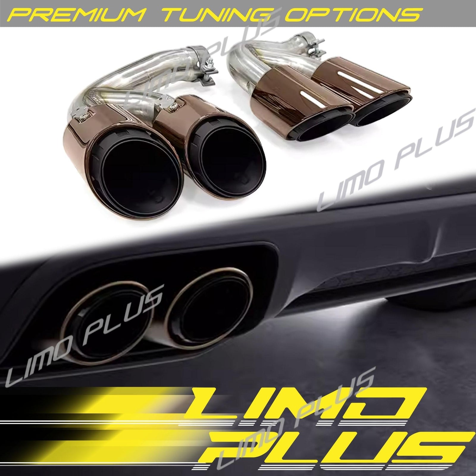 2x Bronze Sport Exhaust Muffler Tips for Porsche for Cayenne Base 2019-2024 Q