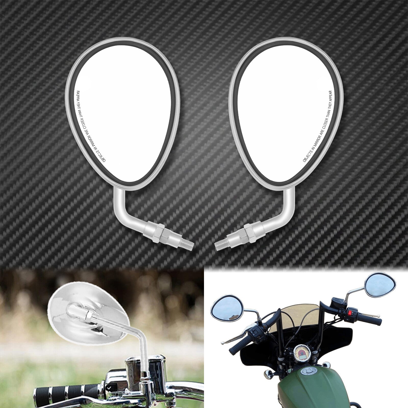 Chrome Rear View Side Mirror 10MM Fit For Indian Roadmaster Chieftain Scout 2018