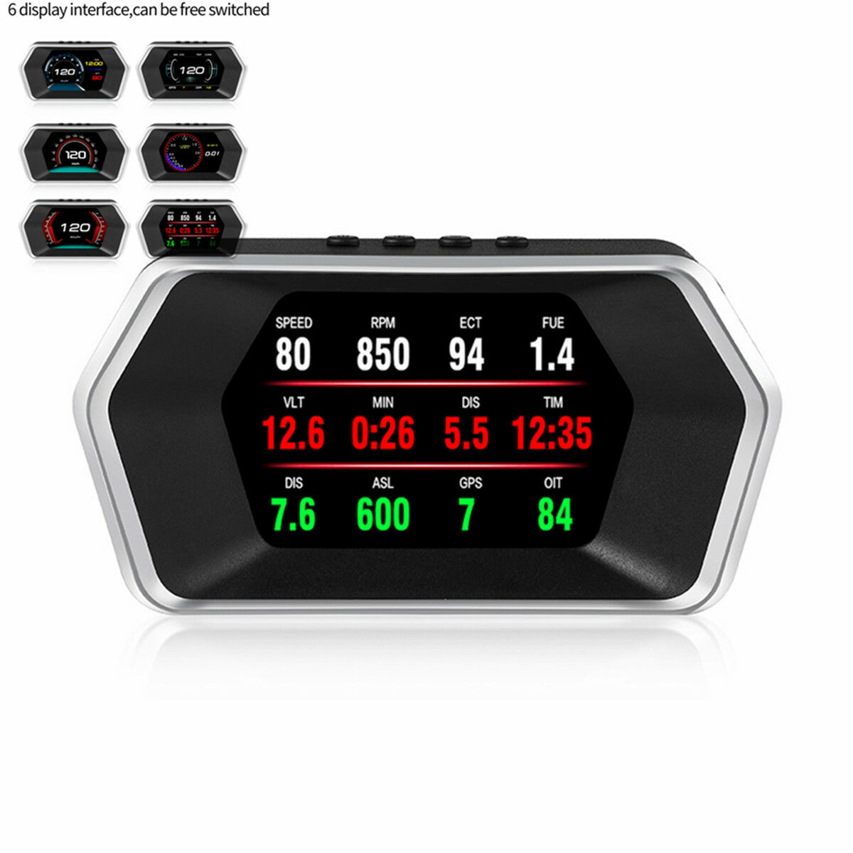 Onboard computer OBD2/GPS 2 system HUD digital ECU speedometer voltage fuel tachometer n
