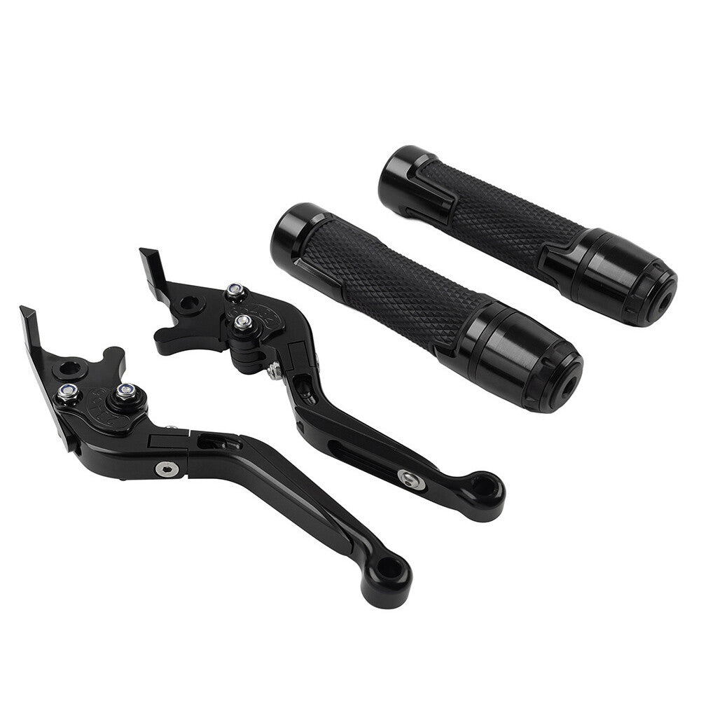 Fold Extendable Brake Clutch Levers Handlebar Grips Set Fit for BMW R1200GS ADV BLK