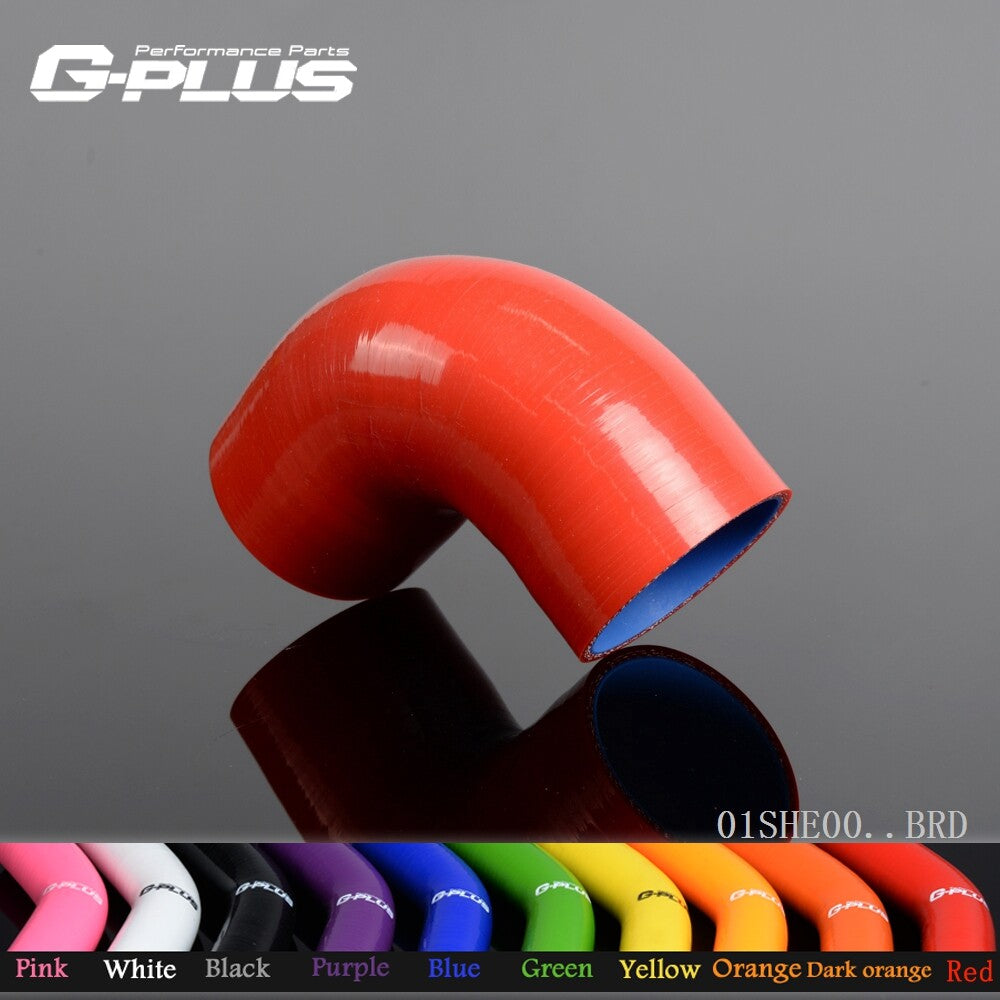 Fits 3 1/8 90 Degree 80mm Hose Turbo Silicone Elbow Fitting Hose Red - v