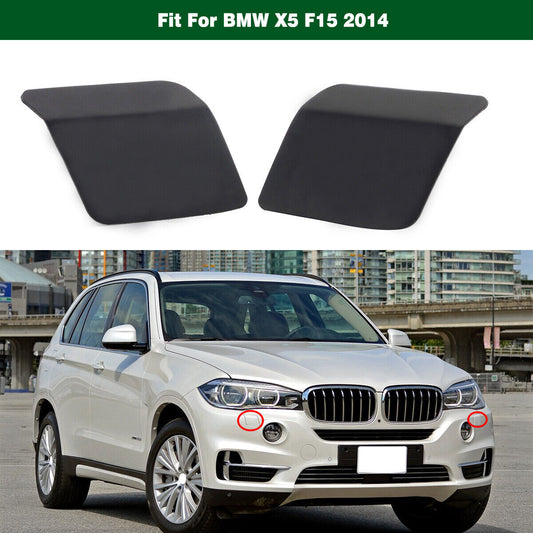 1Pair Left Right Front Bumper Headlight Washer Cover Cap Fit for BMW X5 F15 2014 Q