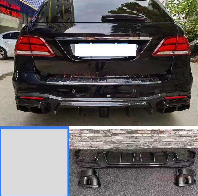Carbon Fiber LED Rear Diffuser Bumper Lip Spoiler for Benz GLE63 for SUV 2015-2018 Q