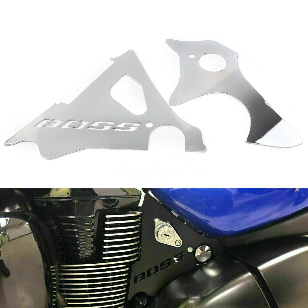2 Pcs for Suzuki Boulevard M109R Engine Side Covers Frame Fillers Keyhole Chrome