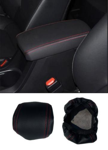 Black and red leather console armrest panel cover trim for Toyota for Corolla 2020 - 2024