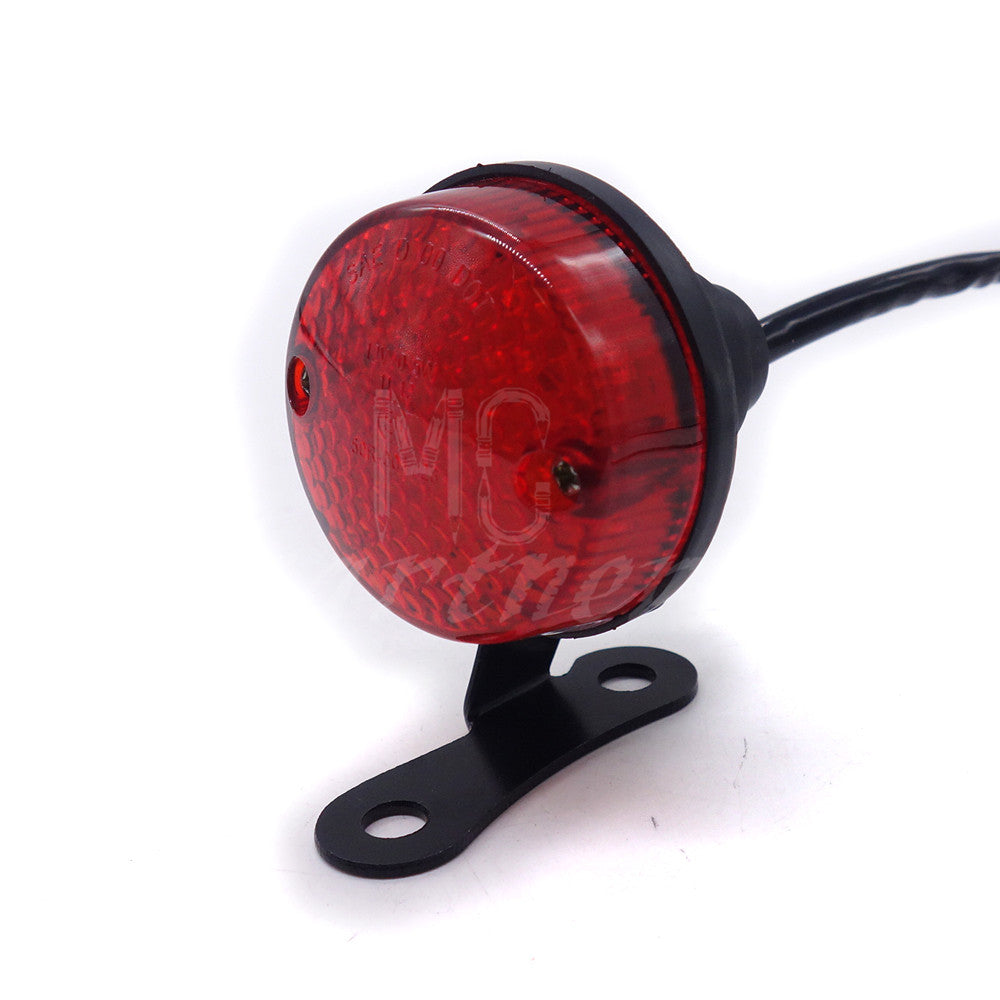 Black LED Vintage Tail Brake Rear Running Light For Cafe Bobber Cruiser Chopper Q