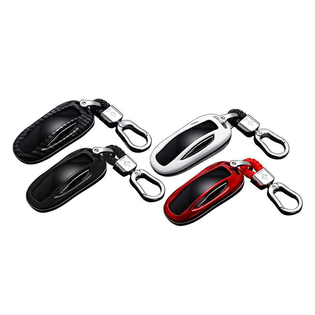 for Tesla Model X Carbon Fiber Style Car for Smart Key Fob Case Cover Q