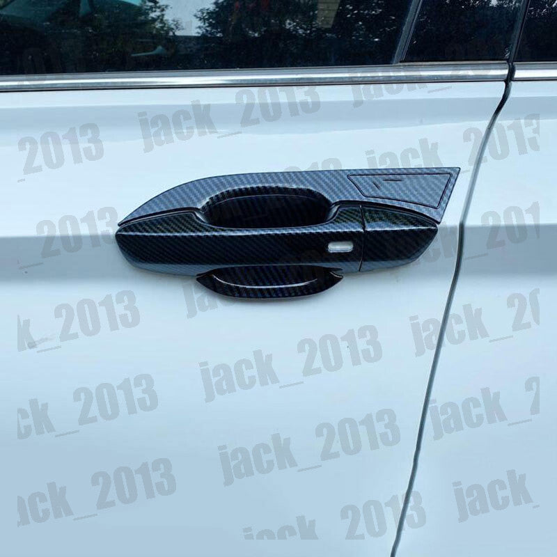for VW for Jetta Mk7 19-23 Carbon Fiber for Smart Holes Car Door Side Handle Cover Trim