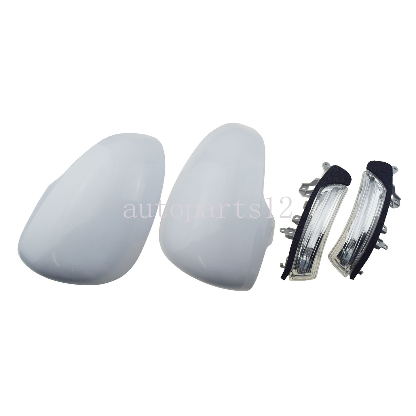 Left and right side mirror housing and turn signal light set for Prius for Scion iQ- v