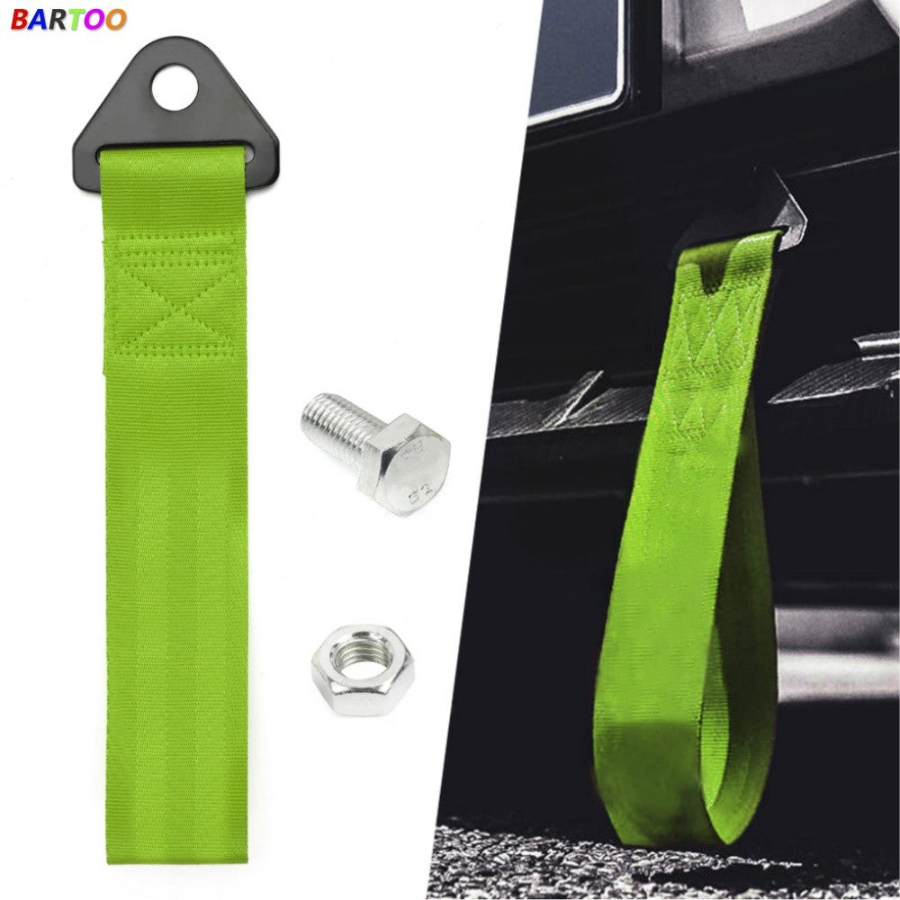 JDM High Strength Sport Racing Tow Strap Front Rear Bumper Towing Hook Green Q