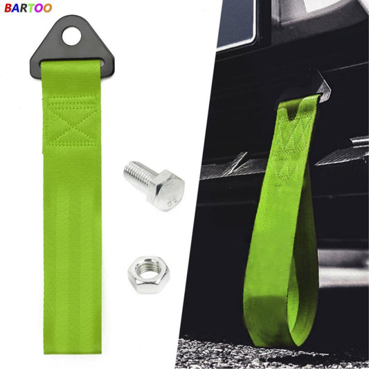 JDM High Strength Sport Racing Tow Strap Front Rear Bumper Towing Hook Green Q