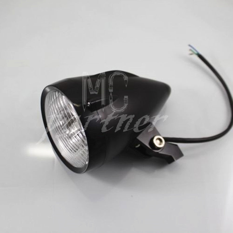 New Black Motorcycle ABS Bullet H4 Halogen Custom Headlight for Harley custom Q