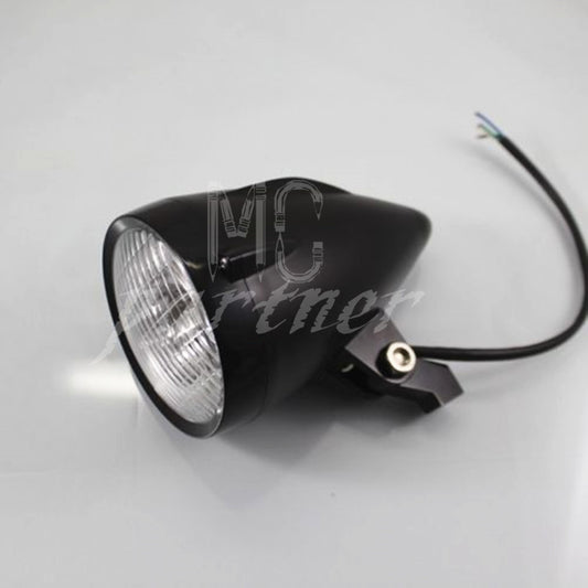 New Black Motorcycle ABS Bullet H4 Halogen Custom Headlight for Harley custom Q