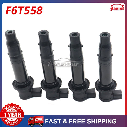 Set of 4 Ignition Coils Fits for Yamaha MT-07 R6 RJ15 Bj YZF R1FZ8 F6T558 F6T588 Q